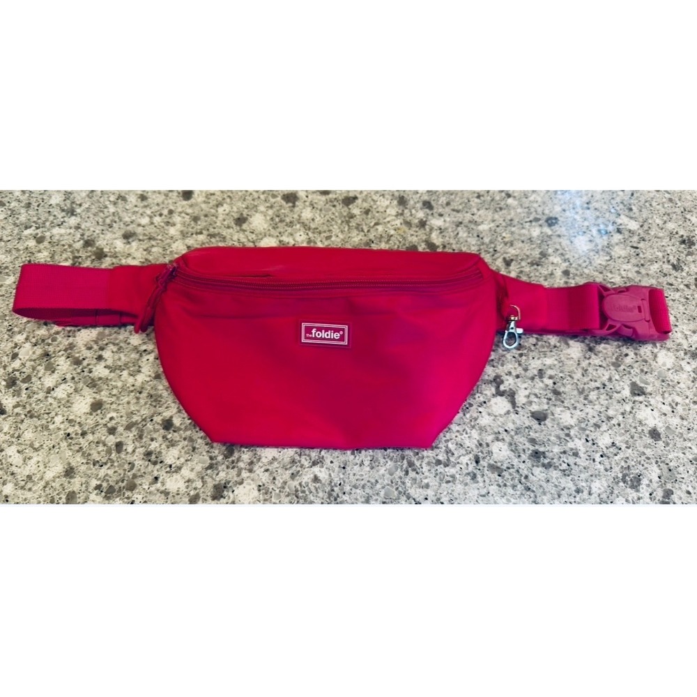 The Foldie Hot Pink Nylon RFID Safe Waist Pack Fanny Pack Crossbody Belt Bag